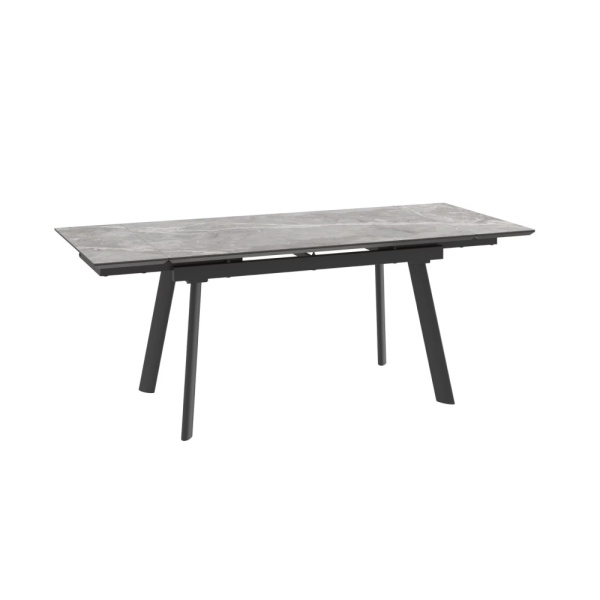 Стол MILANA FOUR-140, раздвижной 140(30+30)x85, STONE GREY ST CER/ЧЕРНЫЙ MILANA FOUR 140